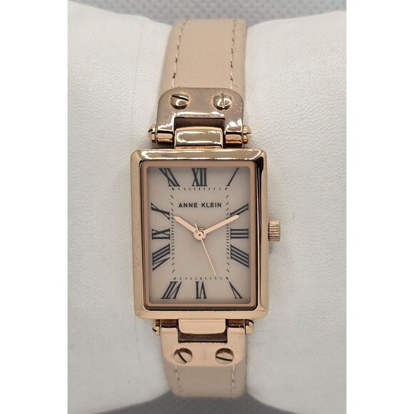 Anne Klein Accessories - Women's Anne Klein AK/3752 Taupe Dial Rose Gold Case Tan Leather Strap Watch 03